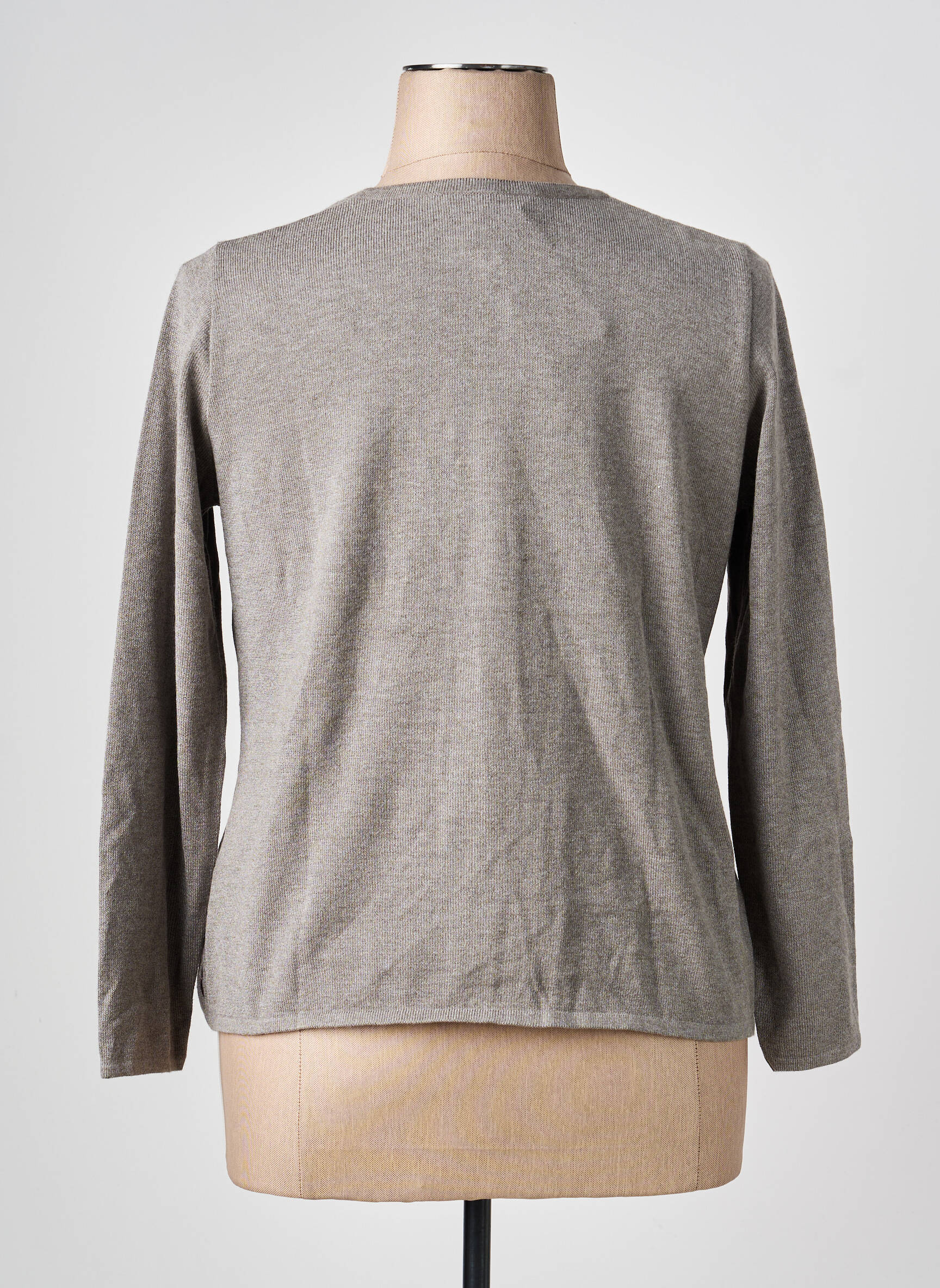 Gilet manches longues col rond gris TELMAIL femme