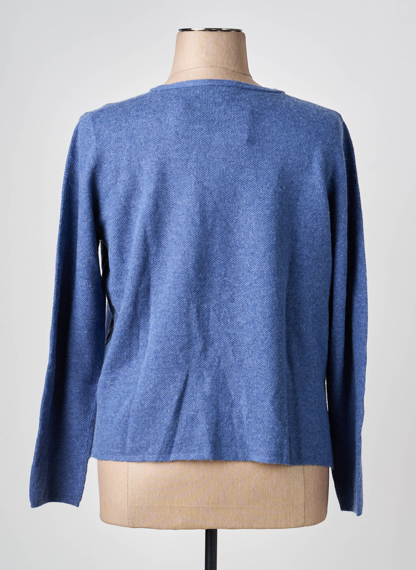Gilet manches longues col rond bleu OLSEN femme