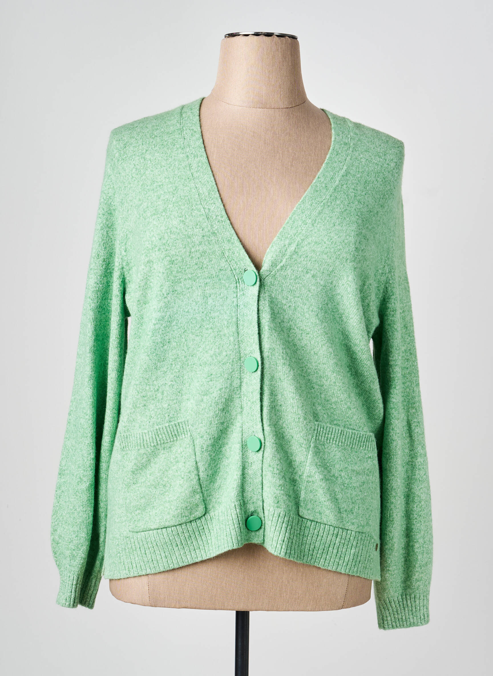 Gilet manches longues stretch vert OLSEN femme