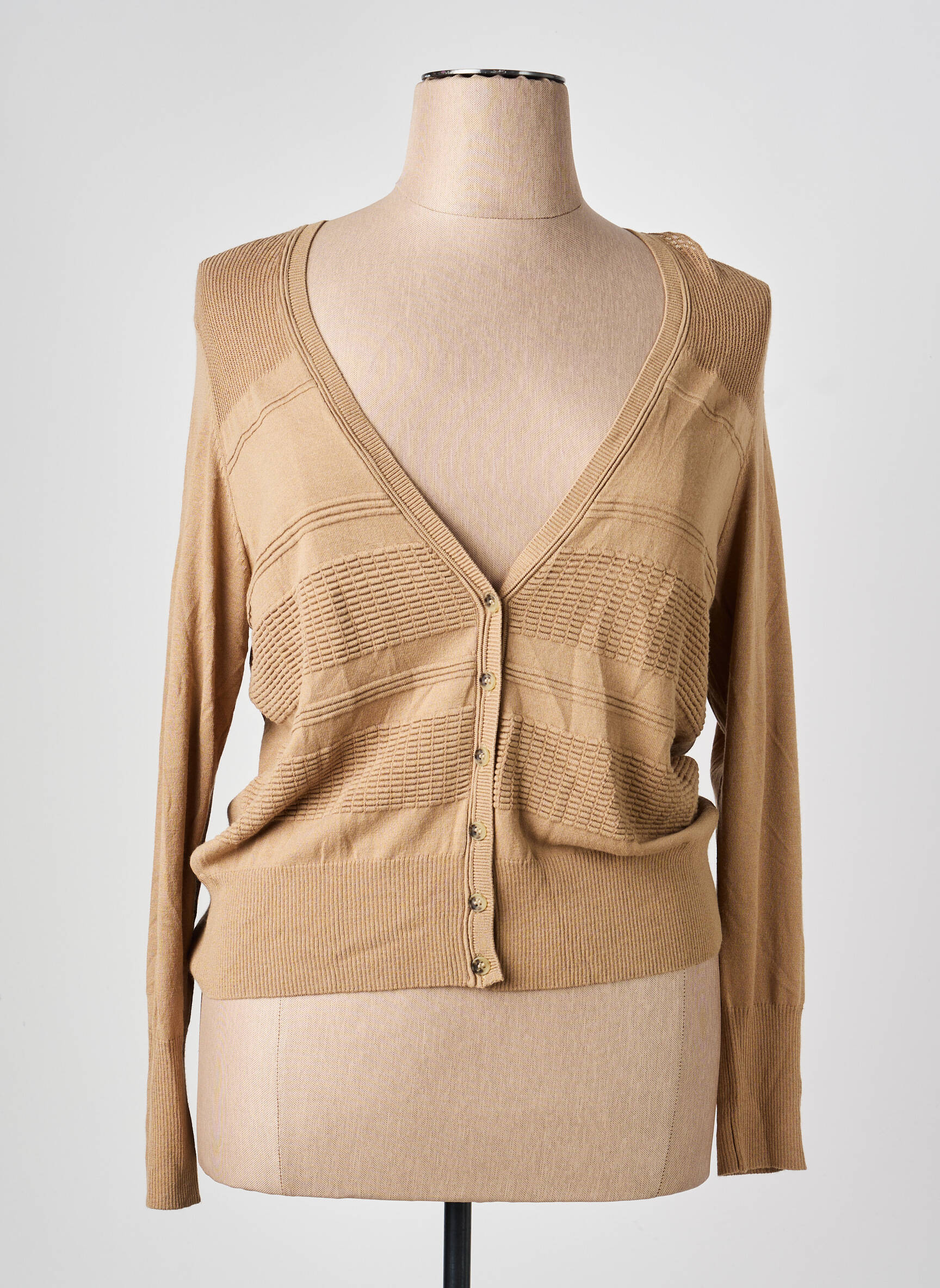 Gilet manches longues stretch marron OLSEN femme