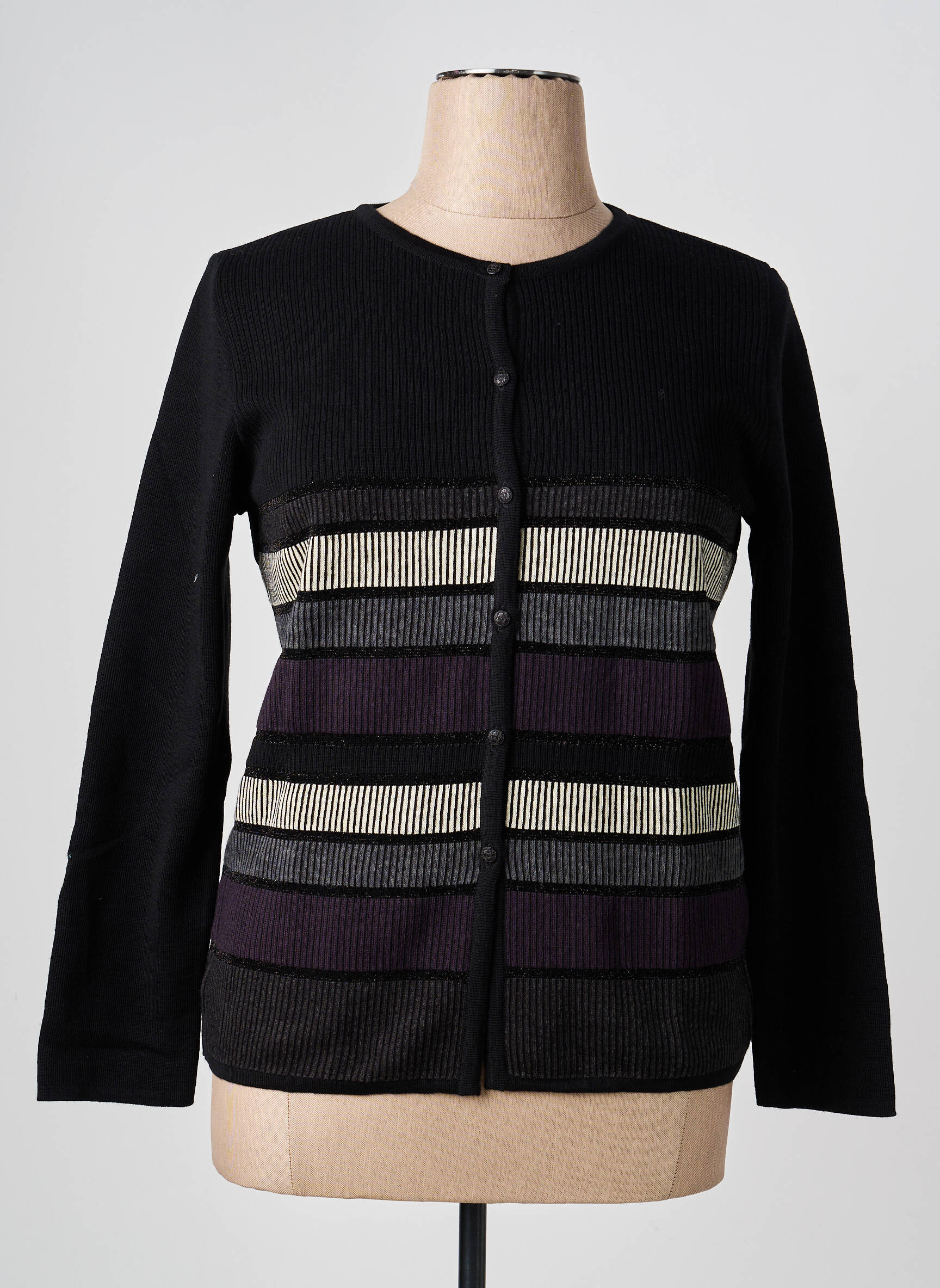 Gilet manches longues col rond noir TELMAIL femme