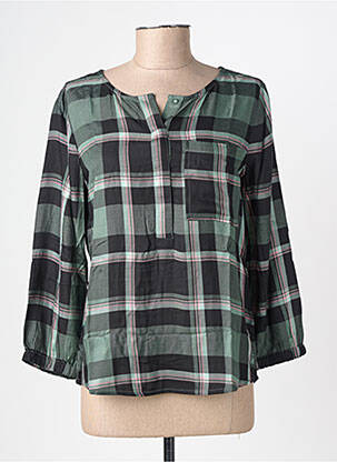 Blouse tissage popeline manches longues vert STREET ONE femme