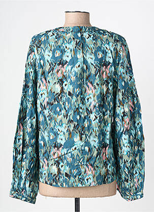 Blouse tissage popeline manches longues vert GARCIA femme