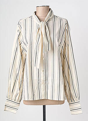 Chemisier coupe droite manches longues beige SOYACONCEPT femme