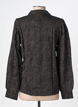 Chemisier coupe cintrée manches longues noir GEISHA femme