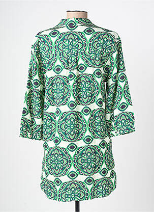 Chemisier imprimé fantaisie manches 3/4 vert GEISHA femme