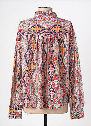 Chemisier tissage crêpe manches longues orange GEISHA femme