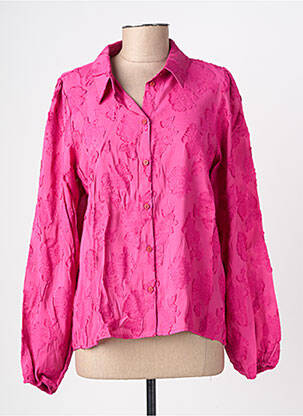 Chemisier coupe cintrée manches longues rose GEISHA femme