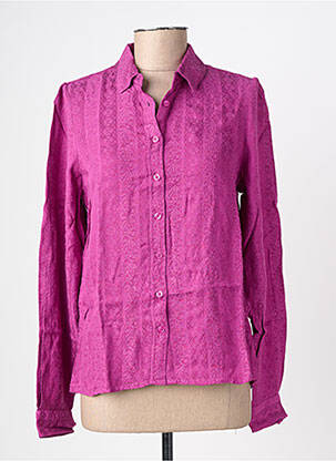 Chemisier imprimé fantaisie manches longues violet GEISHA femme