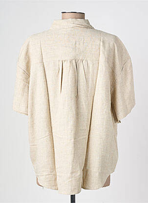 Chemisier coupe droite manches courtes beige GARCIA femme