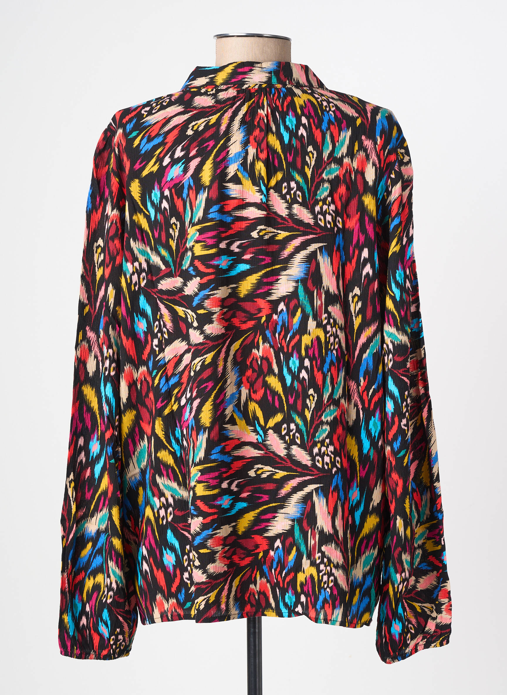 Blouse imprimé fantaisie manches longues noir GEISHA femme