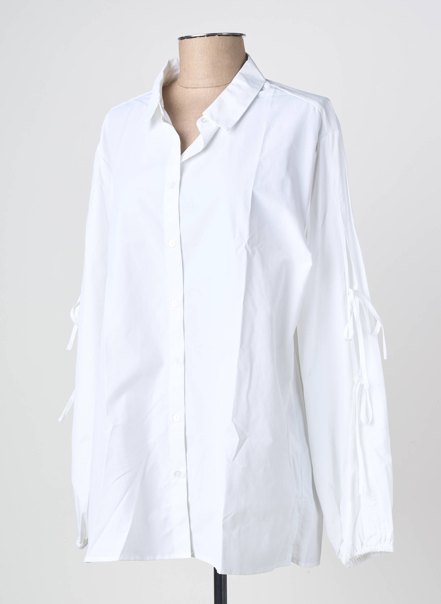 Chemisier coupe droite manches longues blanc SOYACONCEPT femme