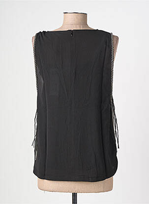 Top tissage crêpe sans manche noir GARCIA femme
