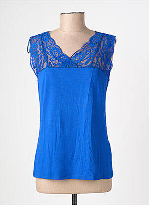 Top stretch manches courtes bleu STREET ONE femme
