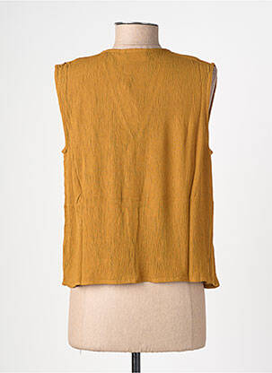 Top tissage crêpe manches courtes marron LES TROPEZIENNES PAR M.BELARBI femme