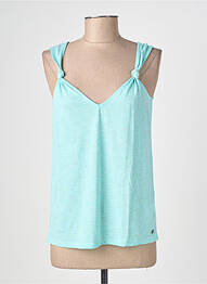 Top col v sans manche bleu GARCIA femme