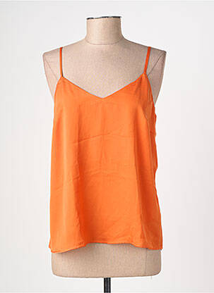 Top manches bretelles ajustables fines bretelles orange GEISHA femme