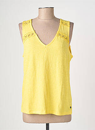 Top stretch sans manche jaune GARCIA femme