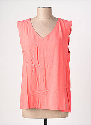 Top col v sans manche orange STREET ONE femme