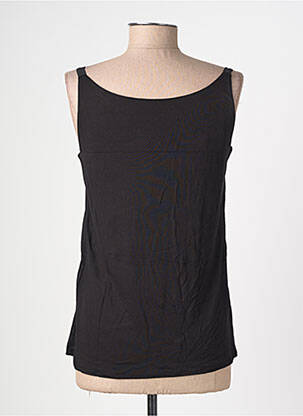 Top col v sans manche noir STREET ONE femme