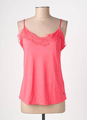 T-shirt coupe cintrée fines bretelles rose GARCIA femme
