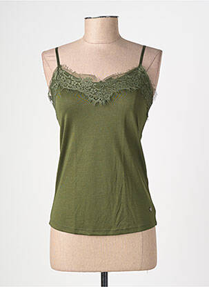 T-shirt coupe cintrée fines bretelles vert GARCIA femme