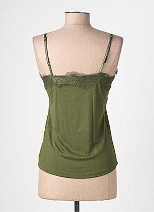 T-shirt coupe cintrée fines bretelles vert GARCIA femme