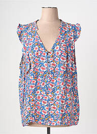 Top imprimé fantaisie manches courtes bleu GARCIA femme