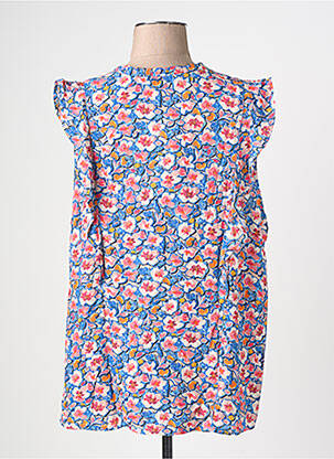 Top imprimé fantaisie manches courtes bleu GARCIA femme