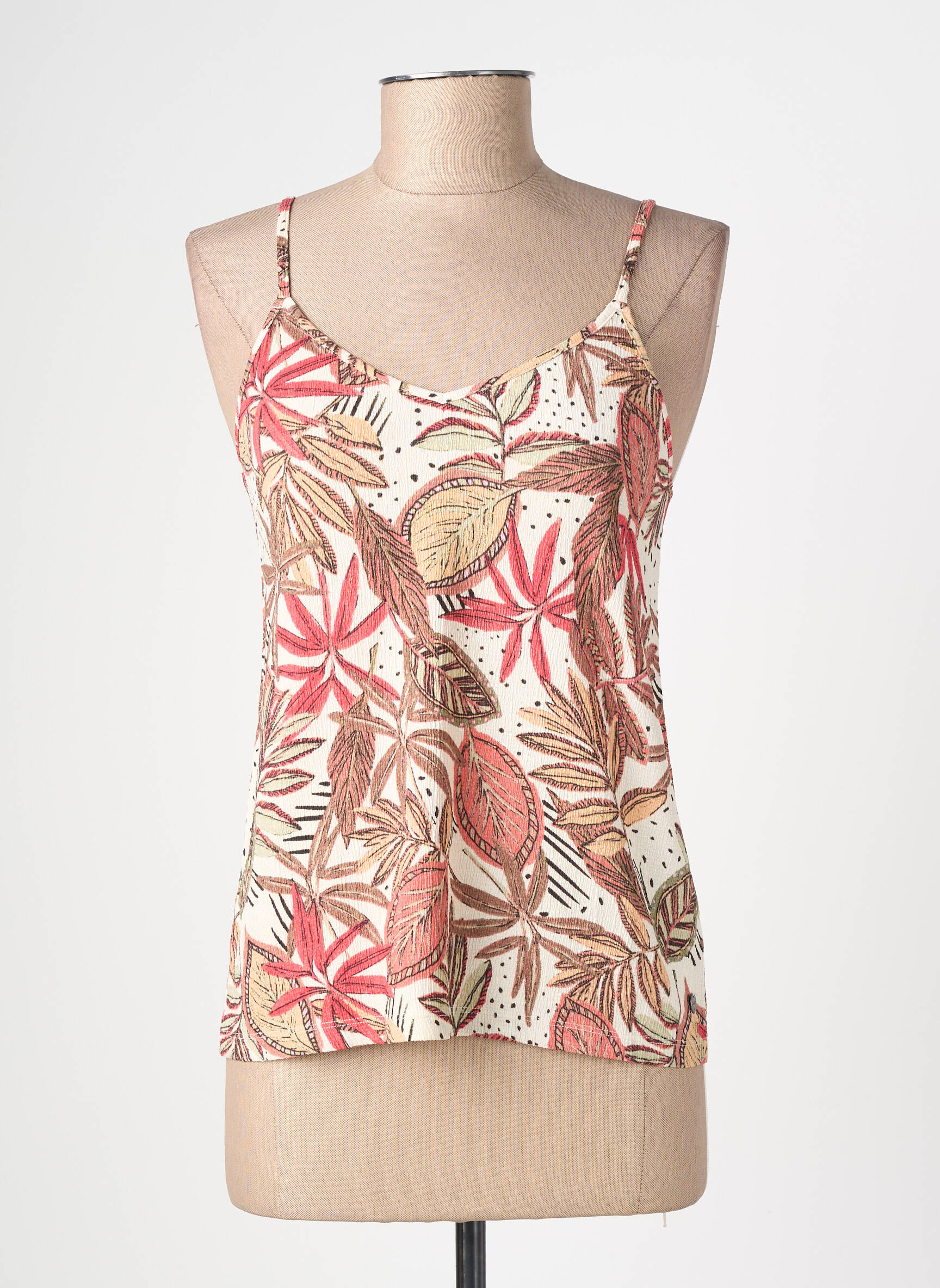 T-shirt imprimé fantaisie fines bretelles rose GARCIA femme