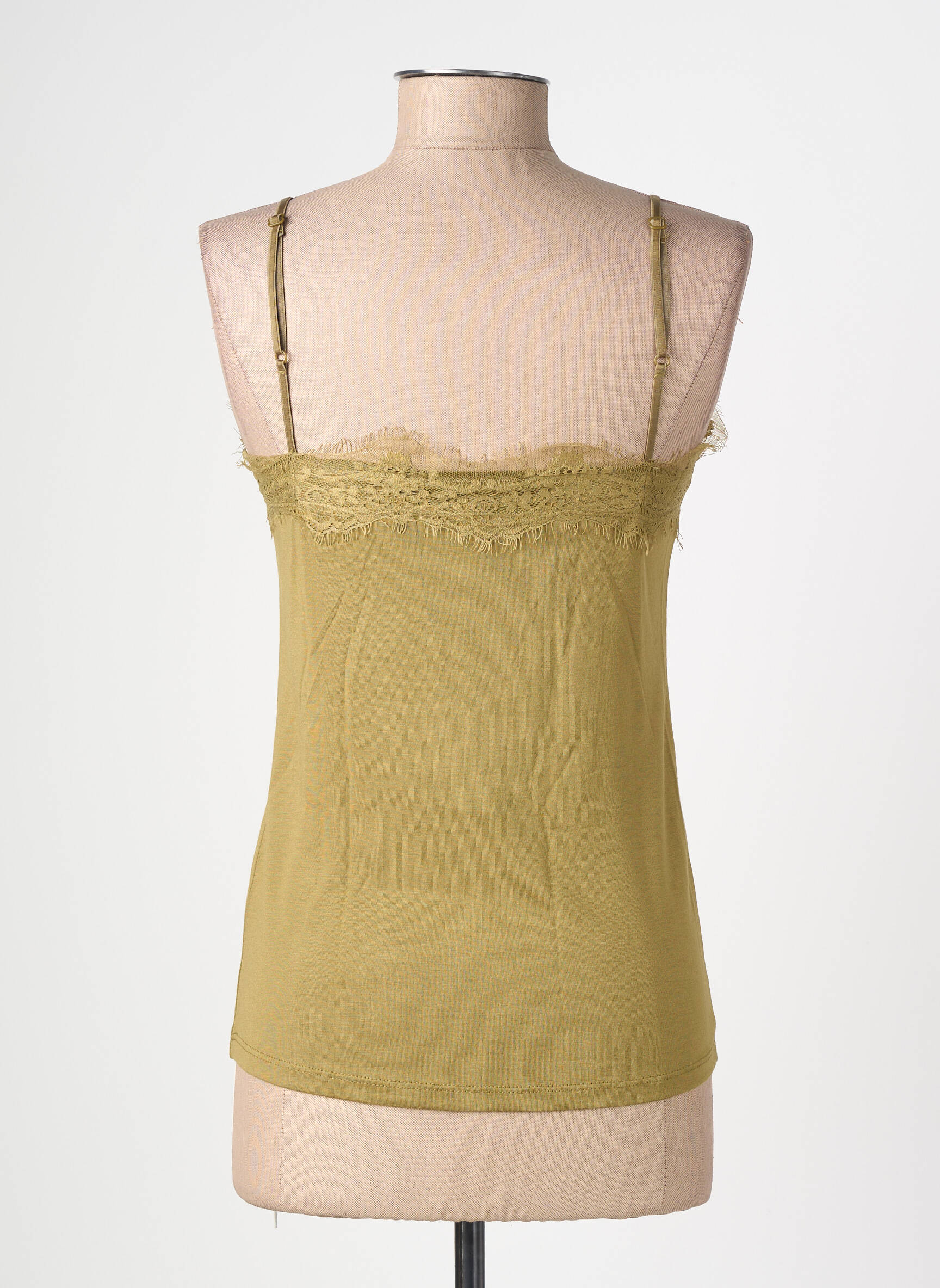 T-shirt coupe cintrée fines bretelles vert clair GARCIA femme