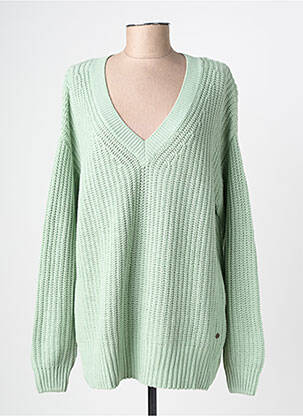 Pull col v manches longues vert GARCIA femme