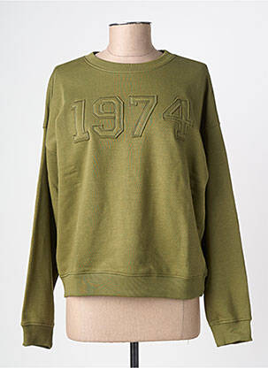 Sweat-shirt manches longues manches longues vert GEISHA femme