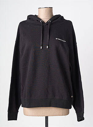 Sweat-shirt à capuche col v manches longues noir GARCIA femme