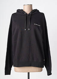 Sweat-shirt à capuche col v manches longues noir GARCIA femme