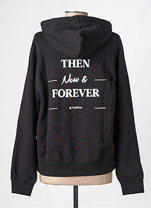 Sweat-shirt à capuche col v manches longues noir GARCIA femme
