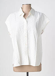 Chemisier coupe droite sans manche blanc GEISHA femme