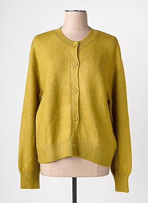 Gilet manches longues col rond vert GEISHA femme