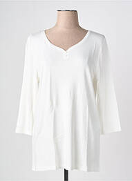 Top col v manches 3/4 blanc STREET ONE femme