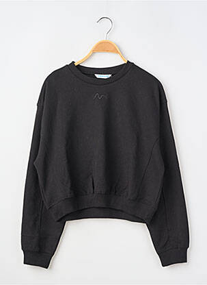 Sweat-shirt broderie manches longues noir MAYORAL fille