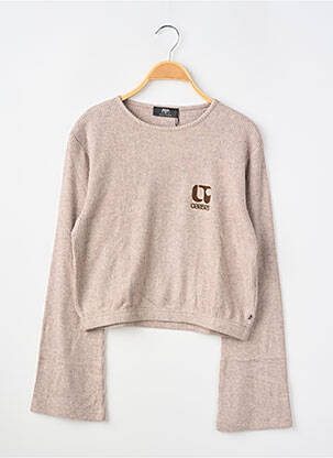 Pull coupe droite manches longues beige LE TEMPS DES CERISES fille