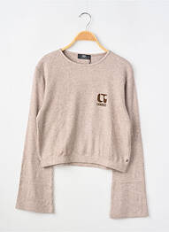 Pull coupe droite manches longues beige LE TEMPS DES CERISES fille