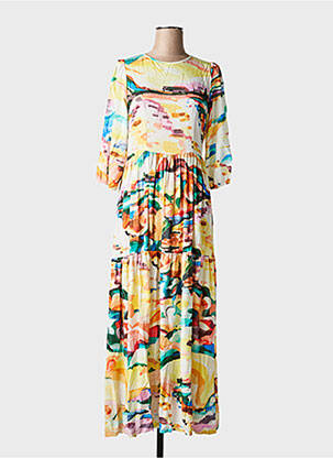 Robe longue manches courtes manches courtes jaune ALDO MARTIN'S femme