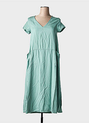 Robe mi-longue manches courtes manches courtes vert GUITARE femme