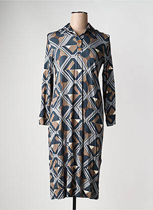 Robe mi-longue manches longues manches longues bleu GUITARE femme