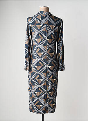Robe mi-longue manches longues manches longues bleu GUITARE femme