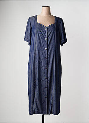 Robe mi-longue manches courtes manches courtes bleu GRIFFON femme