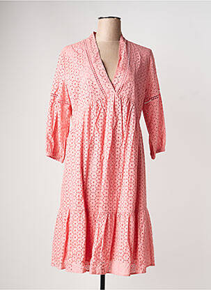 Robe mi-longue manches 3/4 manches 3/4 rose OLSEN femme