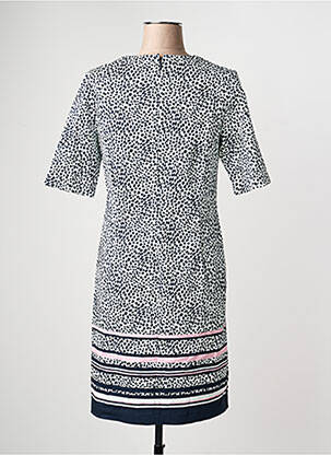 Robe mi-longue coupe fluide manches 3/4 bleu FRANK WALDER femme