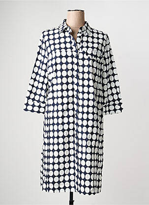 Robe mi-longue manches 3/4 manches 3/4 bleu FRANK WALDER femme
